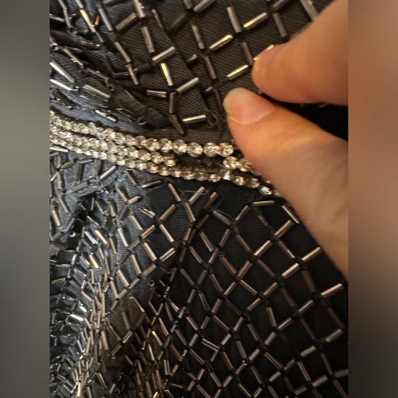 👗 NWT! Mac Duggal Beaded Wrap Over Puff Sleeve Dress - Picture 14 of 16